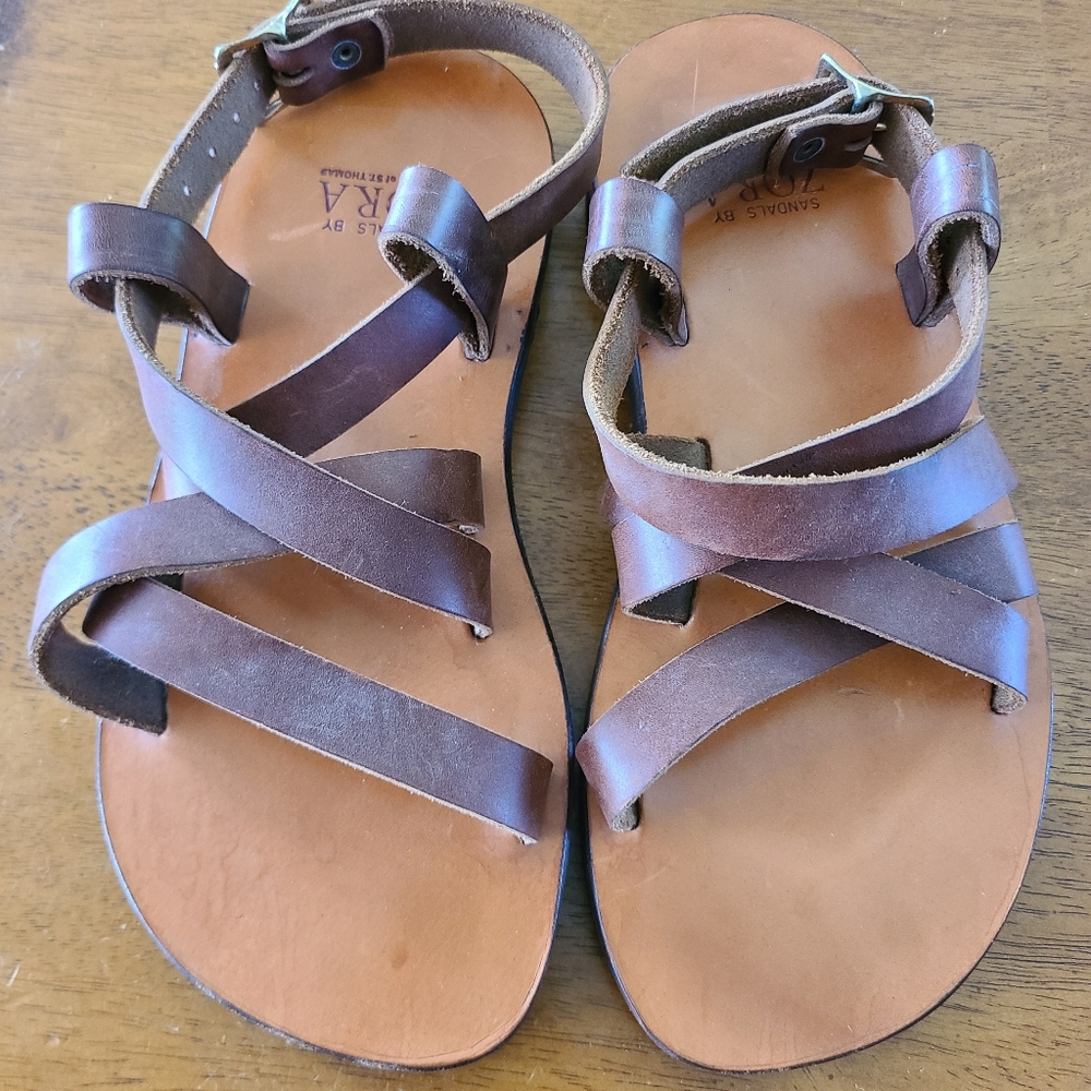 Sandals by Zora Size 11/12. Handmade. Brown